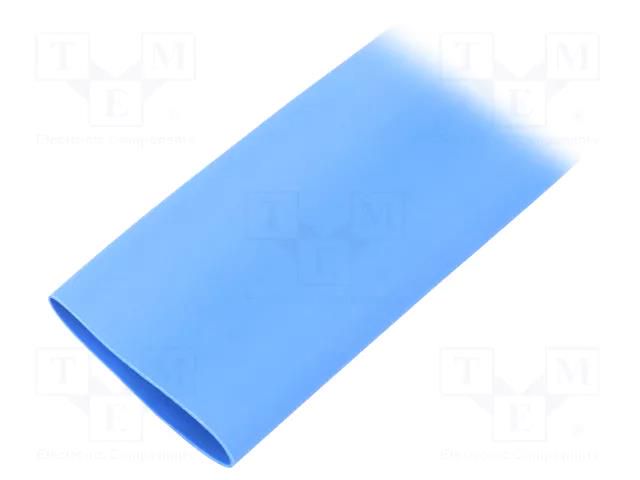 Heat shrink sleeve; thin walled,flexible; 2: 1; 19mm; blue; reel HELLERMANNTYTON TF21-19.0/9.5BU50