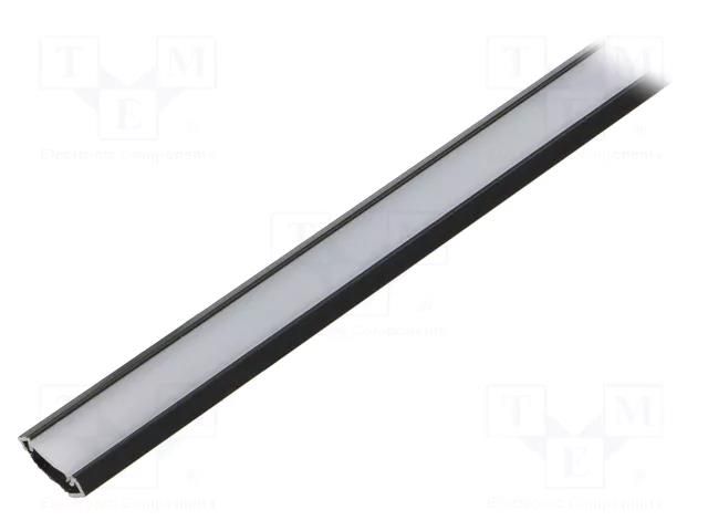 Profiles for LED modules; white; black; L: 1m; aluminium; angular FIX&FASTEN FIX-GLC1-B-1M-SET