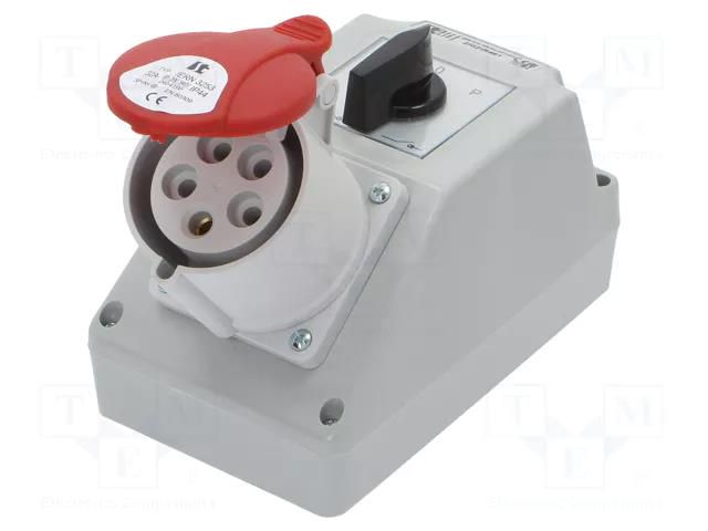 Switch socket; IP44; wall mount SPAMEL ZI02-R461