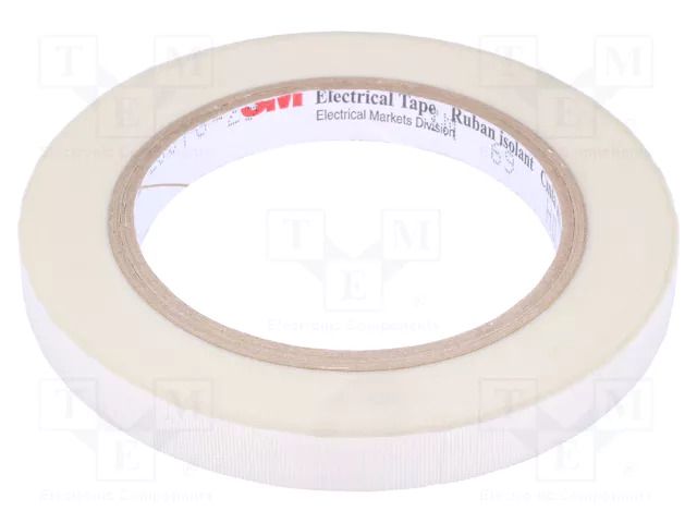 Tape: electrical insulating; W: 12mm; L: 33m; Thk: 0.177mm; white 3M 3M-69-12-33