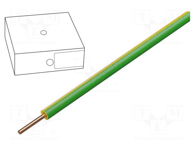 Wire; H05V-U; 0.5mm2; wire; Cu; PVC; yellow-green; 300V,500V; 100m HELUKABEL H05V-U05GN/GE