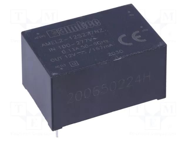 Converter: AC/DC; 2W; Uin: 85÷305VAC,120÷430VDC; Uout: 12VDC; 76% AIMTEC AMEL2-12S277NZ