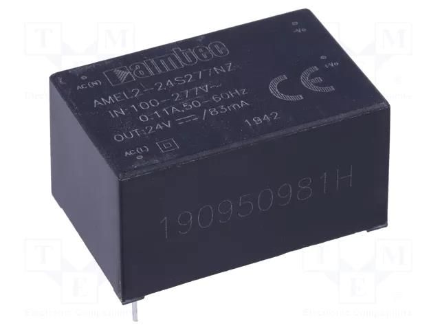 Converter: AC/DC; 2W; Uin: 85÷305VAC,120÷430VDC; Uout: 24VDC; 78% AIMTEC AMEL2-24S277NZ