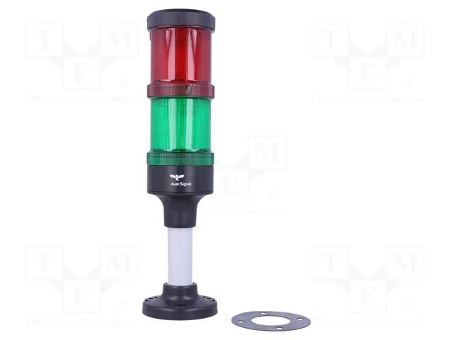 Signalling column; red/green; LED; 24VDC; 24VAC; IP66; ABS; 60mm AUER SIGNAL ECO60-Q02