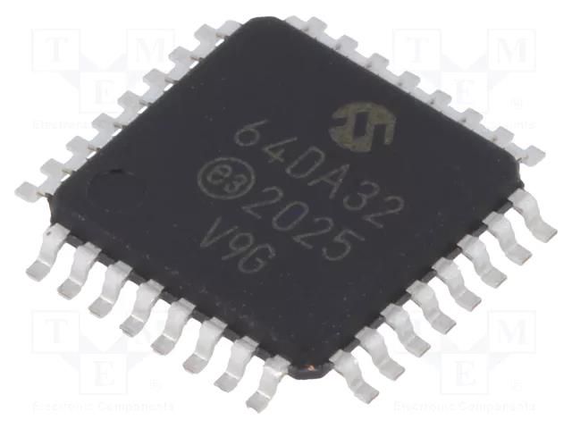 IC: AVR microcontroller; TQFP32; 1.8÷5.5VDC; Cmp: 3; AVR64; AVR-DA MICROCHIP TECHNOLOGY AVR64DA32-I/PT