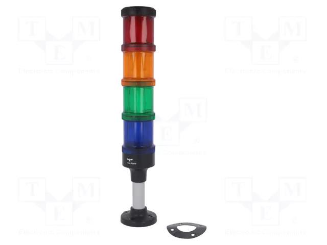 Signalling column; red/orange/green/blue; LED; 24VDC; 24VAC; IP66 AUER SIGNAL ECO60-Q05