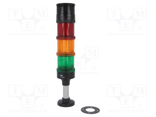 Signalling column; red/orange/green; LED; 24VDC; 24VAC; IP66; ABS AUER SIGNAL ECO70-Q31