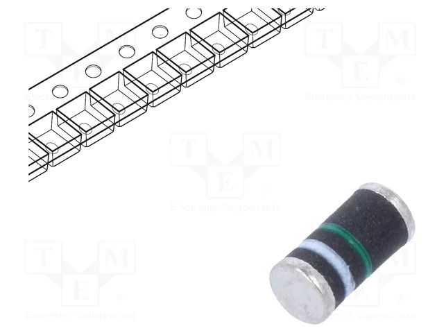 Diode: rectifying; SMD; 600V; 1A; DO213AB,MELF plastic; Ufmax: 1.1V VISHAY BYM10-600-E3/96