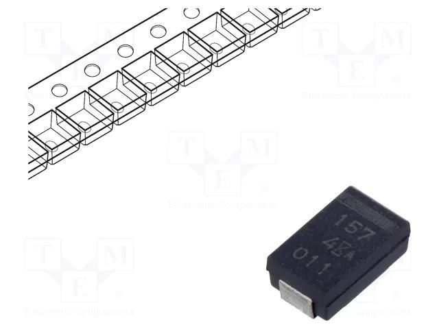 Capacitor: tantalum-polymer; low ESR; 150uF; 4VDC; D; 2917; SMD KEMET T599D157M004ATE025