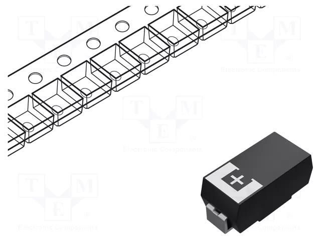 Capacitor: tantalum-polymer; low ESR; 47uF; 10VDC; TPE; SMD; ±20% PANASONIC 10TPE47MAZB