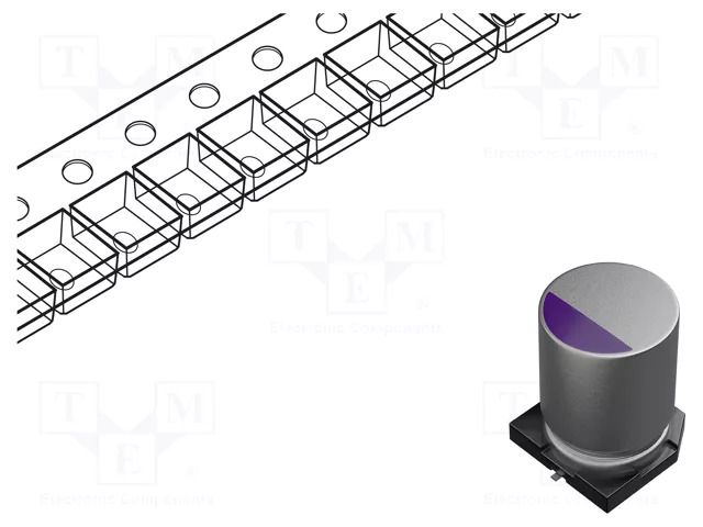 Capacitor: tantalum-polymer; low ESR; 220uF; 6.3VDC; 6100mA; SMD PANASONIC 6TPF220M5L