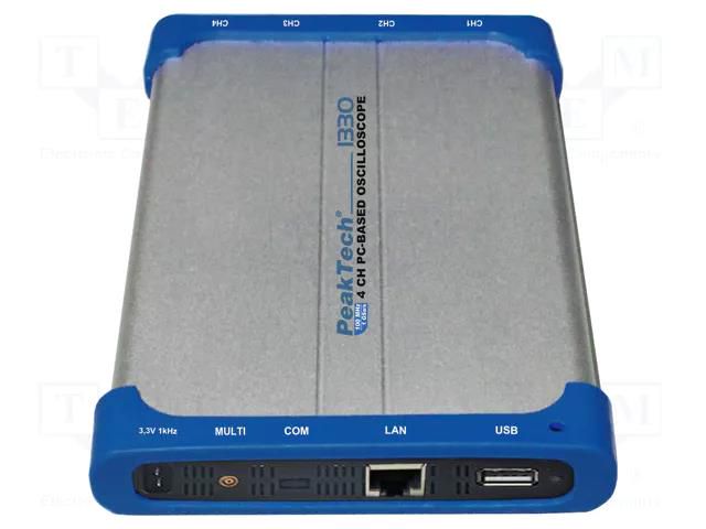 PC connected oscilloscope; 100MHz; Ch: 4; 5Mpts; 250Msps; 1MΩ/10pF PEAKTECH PKT-P1330