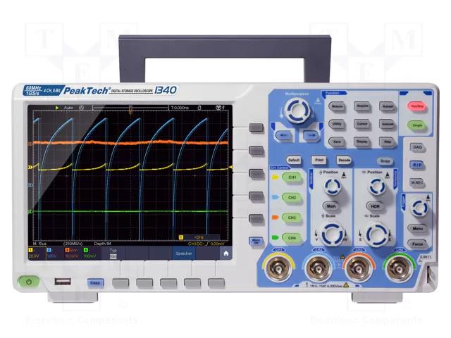 Oscilloscope: digital; Ch: 4; 60MHz; 1Gsps; 40Mpts; LCD TFT 8"; 24W PEAKTECH PKT-P1340