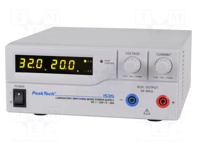 Power supply: laboratory; single-channel,adjustable; 1÷32VDC PEAKTECH PKT-P1535
