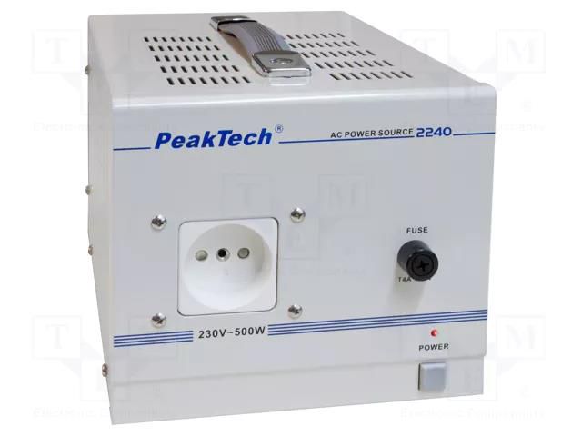 Power supply: laboratory; AC,single-channel; 230VAC; 0÷2.5A; 500W PEAKTECH PKT-P2240