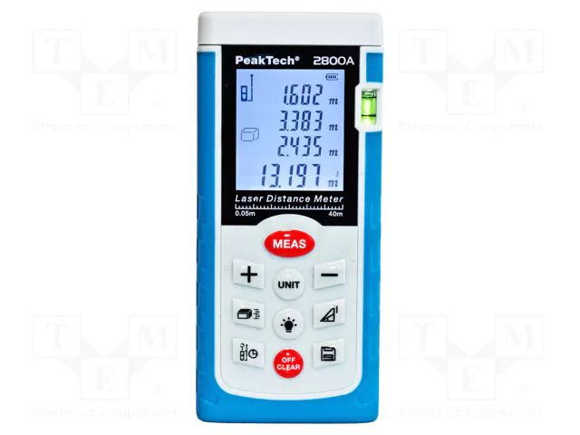 Distance meter; LCD; 0.05÷40m; Meas.accur: ±2mm; 130g; Meter: laser PEAKTECH PKT-P2800A