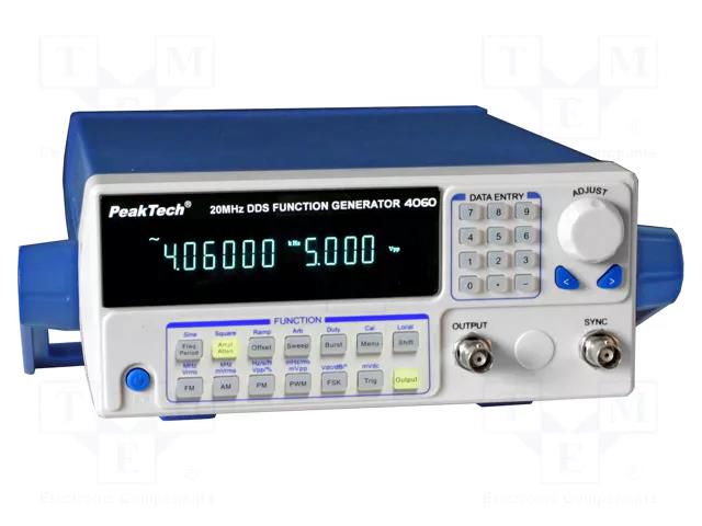 Generator: function; Maximum waveform frequency: 20MHz; LED; Ch: 1 PEAKTECH PKT-P4060