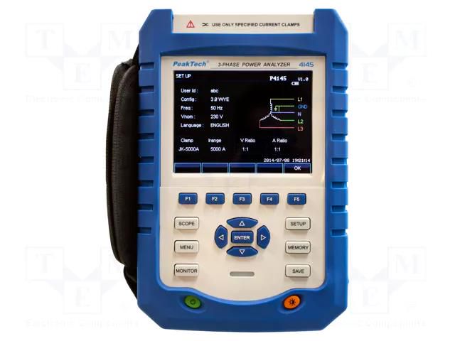 Meter: power quality analyser; LCD TFT 5,6"; Resolution: 320x240 PEAKTECH PKT-P4145