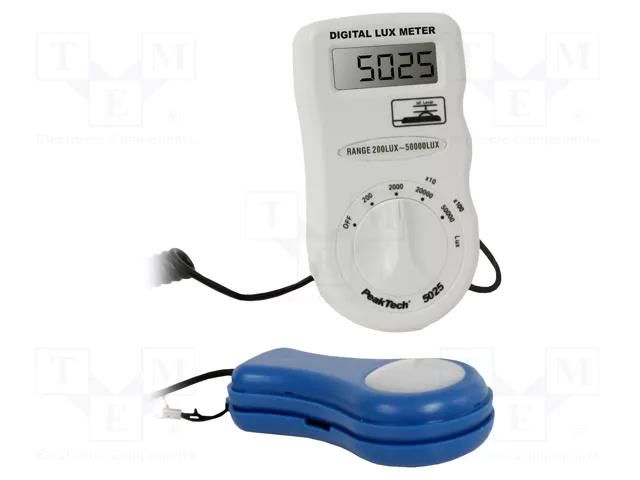 Light meter; 200/2000/20000/50000lx; 5%; lux; 65x115x25mm PEAKTECH PKT-P5025