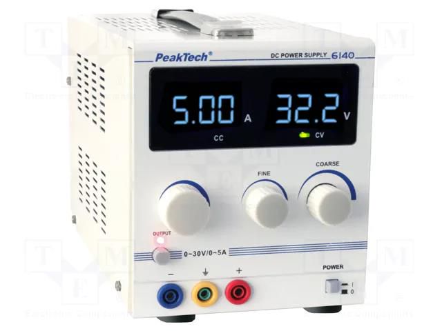 Power supply: laboratory; single-channel,linear,adjustable PEAKTECH PKT-P6140