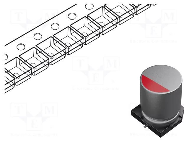 Capacitor: polymer; low ESR; 330uF; 10VDC; ESR: 17mΩ; SMD; ±20%; A765 KEMET A765KH337M1ALAE017