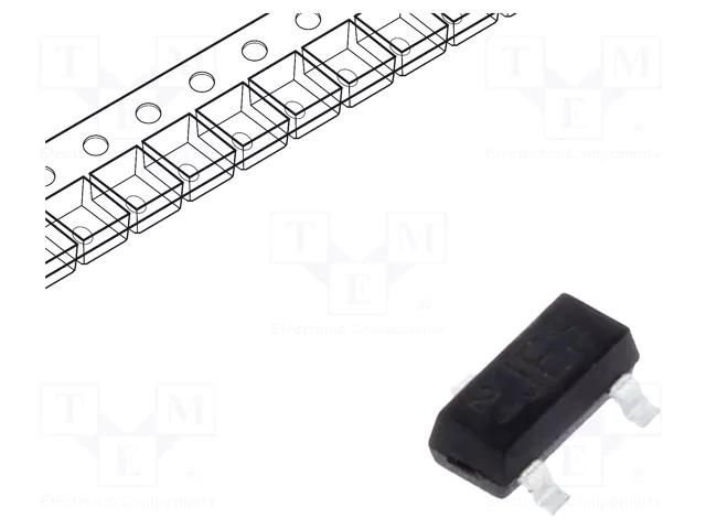 Diode: switching; SMD; 70V; 0.15A; 6ns; SOT23; Ufmax: 1.25V; Ir: 50uA VISHAY BAV99-E3-08