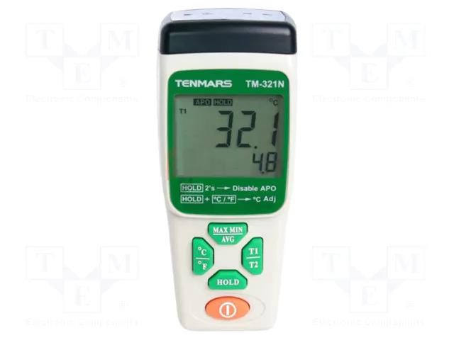 Meter: temperature; digital; LCD; 4 digit (9999); Sampling: 1x/s TENMARS TM-321N