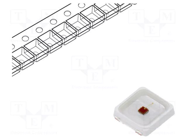 Power LED; 3030; cherry red; 120°; flat; square; 1.8÷2.6VDC ProLight Opto PW2R-FFEE-A