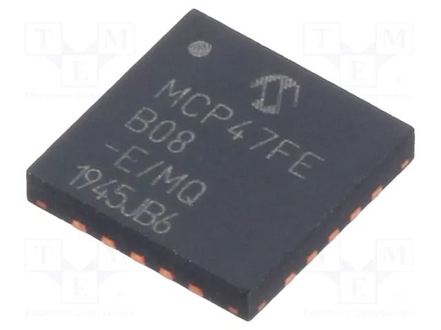 IC: D/A converter; 8bit; Ch: 8; 2.7÷5.5V; VQFN20; -40÷125°C; tube MICROCHIP TECHNOLOGY MCP47FEB08-E/MQ