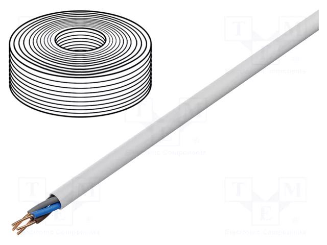 Wire; YDY; 4G2.5mm2; round; wire; Cu; PVC; white; 450V,750V; 100m  YDY4X2.5