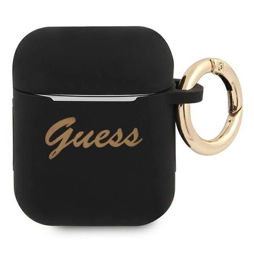 Guess GUA2SSSK AirPods cover black/black Silicone Vintage Script, Guess 3666339009960 3666339009960