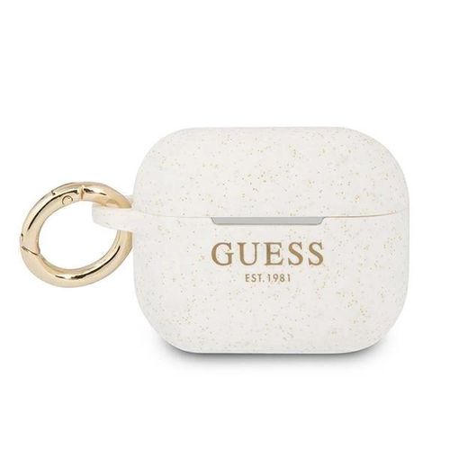 Guess GUAPSGGEH AirPods Pro cover white/white Silicone Glitter, Guess 3666339010249 3666339010249