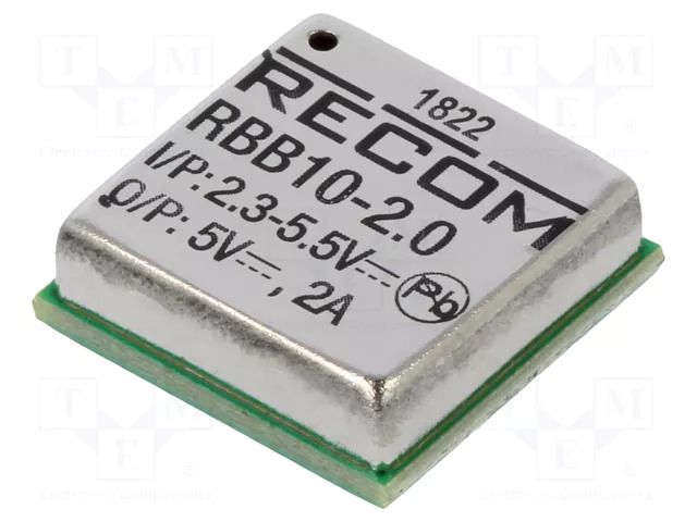 Converter: DC/DC; 10W; Uin: 2.3÷5.5VDC; Uout: 1÷5.5VDC; Iout: 2÷4A RECOM RBB10-2.0-CT
