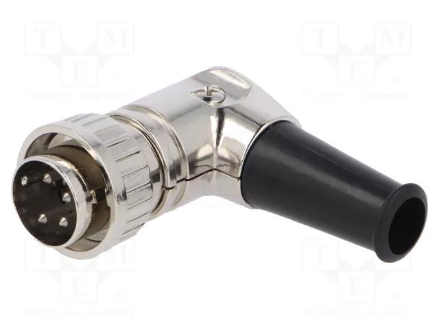 Connector: DIN; plug; male; with strain relief; PIN: 4; angled 90° LUMBERG 0134-04