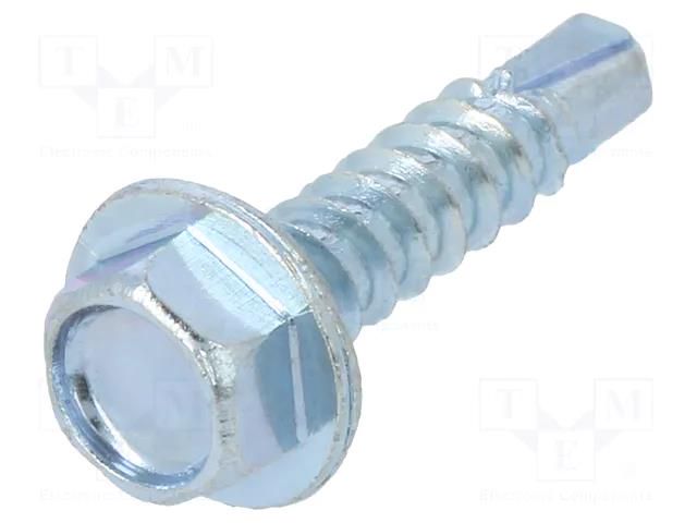 Screw; for metal; with flange; 6.3x25; Head: hexagonal; 10mm; zinc BOSSARD B6.3X25/BN1880