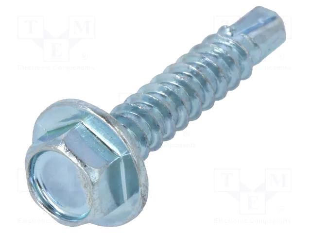 Screw; for metal; with flange; 3.5x19; Head: hexagonal; 5.5mm; zinc BOSSARD B3.5X19/BN1880