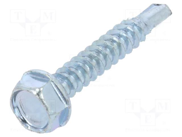 Screw; for metal; with flange; 4.2x25; Head: hexagonal; 7mm; zinc BOSSARD B4.2X25/BN1880