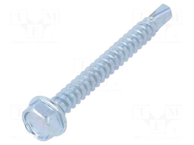 Screw; for metal; with flange; 4.2x38; Head: hexagonal; 7mm; zinc BOSSARD B4.2X38/BN1880