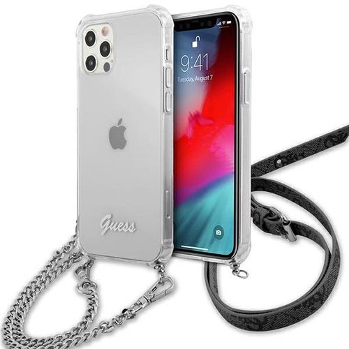 Guess GUHCP12MKC4GSSI iPhone 12/12 Pro 6.1&quot; Transparent hardcase 4G Silver Chain, Guess 3666339003586 3666339003586