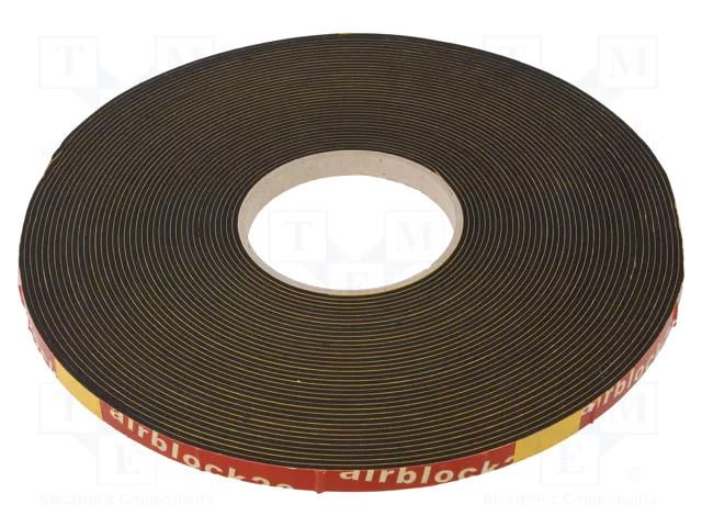 Gasket; EPDM; Thk: 2mm; black; L: 20m; W: 10mm RST ROZTOCZE USPE-10.02-20M