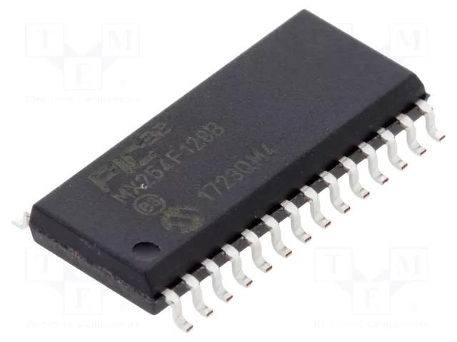IC: PIC microcontroller; 128kB; 2.3÷3.6VDC; SMD; SOIC28; PIC32 MICROCHIP TECHNOLOGY 32MX254F128B-I/SO