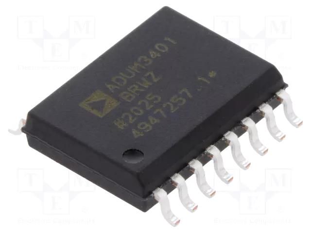 IC: interface; digital isolator; 10Mbps; iCoupler®; 3÷5.5VDC; SMD Analog Devices ADUM3401BRWZ