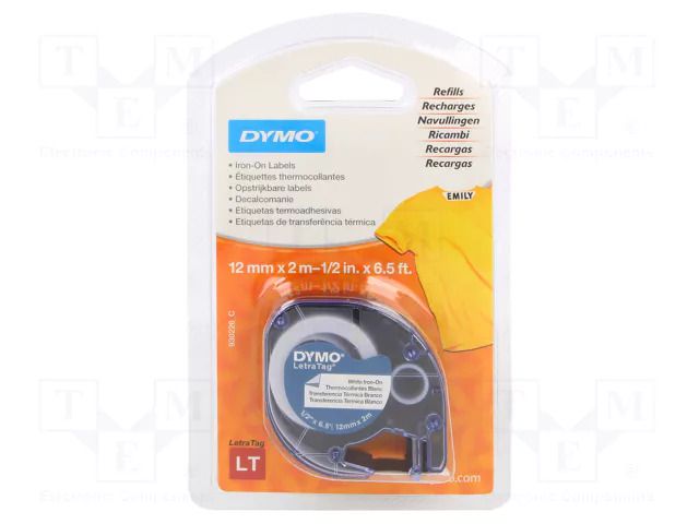 Tape; 12mm; 2m; white; Character colour: black; LetraTag DYMO DYMO.S0718850