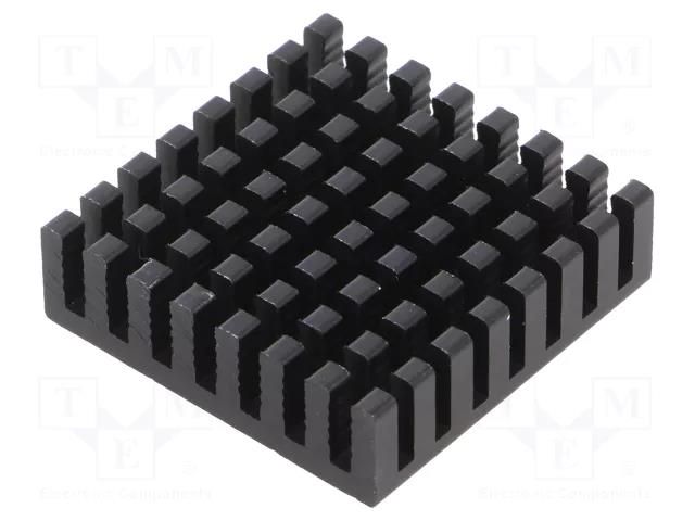 Heatsink: extruded; grilled; BGA,PGA; black; L: 28mm; W: 28mm; H: 8mm ALUTRONIC PG2828/8/SE/SF