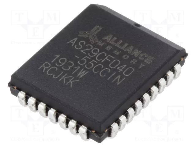 IC: FLASH memory; 4MbFLASH; 512kx8bit; 55ns; PLCC32; parallel ALLIANCE MEMORY AS29CF040-55CCIN