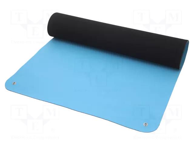 Mat: bench; ESD; blue (bright); L: 1.2m; Width: 0.6m; Thick: 2mm STATICTEC PRT-STW424008