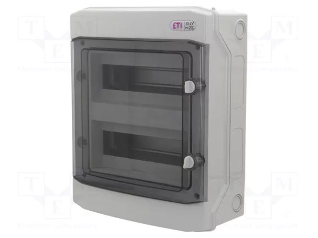 Enclosure: for modular components; IP65; light grey; ECH; IK07 ETI POLAM ETI-ECH-24PT-S