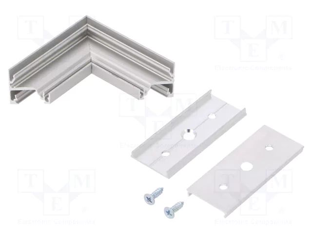 Connector 90°; silver; aluminium; anodized; CORNER14 TOPMET TOP-A4990020