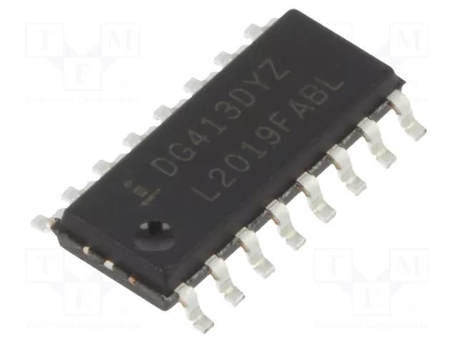 IC: analog switch; SPST-NO/NC; Ch: 4; SO16; tube; ±5÷20VDC,5÷44VDC RENESAS DG413DYZ