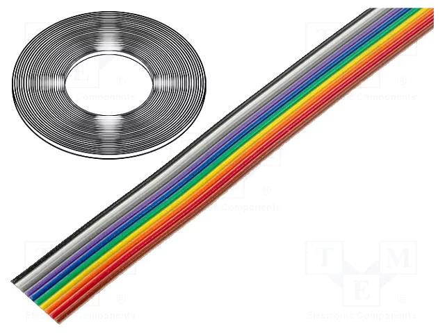 Wire: ribbon; 10x26AWG; 1.27mm; stranded; Cu; unshielded; PVC; 50V 3M 3811-10